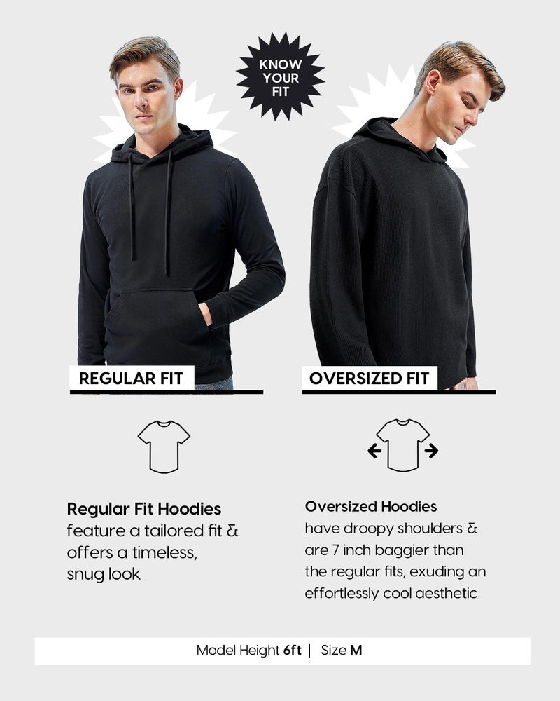 bewakoof Men's Grey No Mad Typography Super Loose Fit Hoodies - Image 3